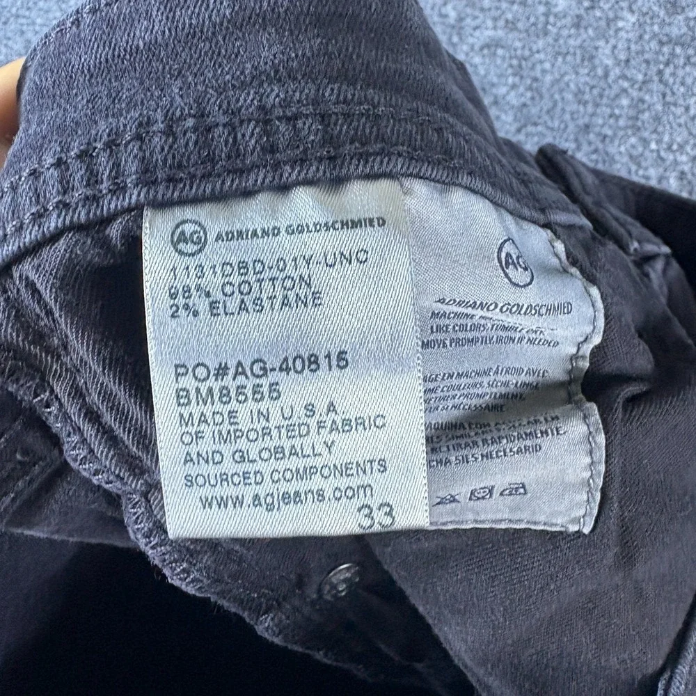 AG Adriano Goldschmied The Matchbox Slim Straight Jeans Mens 32x31 Black Denim